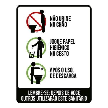 Imagem de Kit 3 Placas Sinalização - Não Urine Chão Banheiro