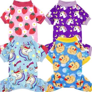 Imagem de Pijama para cães XPUDAC 4 peças para cães pequenos Christmas XXL