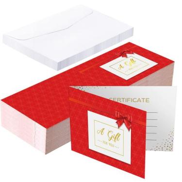 Imagem de Certificados de presente Spiareal 36 conjuntos vermelhos de 9x14 cm co