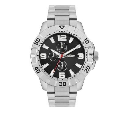 Imagem de Relógio Condor Masculino Civic Prata Fundo Preto - CO6P27AH/4P-Masculino