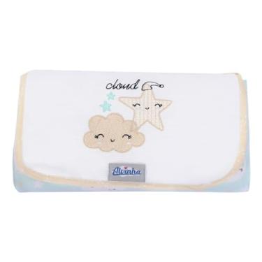 Imagem de Trocador de fraldas de Bebê Portátil Bordado C/Forro Impermeável Alvinha Nuvem (Verde)