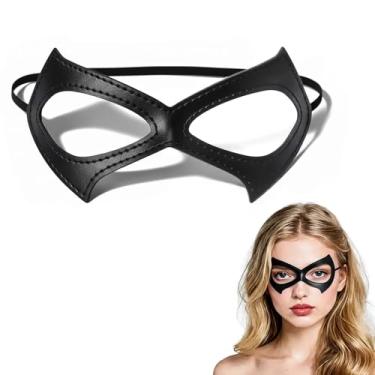 Imagem de Máscara de gato feminina preta para fantasia de cosplay de Halloween