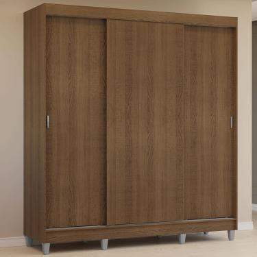 Imagem de Guarda-Roupa Casal com Pés 3 Portas de Correr Rustic Reno Madesa