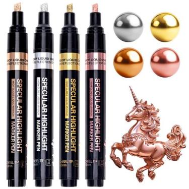Imagem de Conjunto de 4 cores Marker Pen Resiners Mirror Chrome Metallic