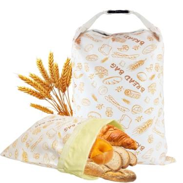 Imagem de HelixTrim 2 sacos de pão de cera de abelha reutilizáveis, saco dobrável de armazenamento de alimentos de 43 cm, adequado para pão caseiro, preservação de fermento, piqueniques e vida sem desperdício
