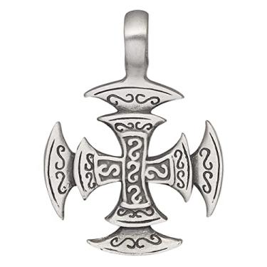 Imagem de Jewelry Trends Colar com pingente de estanho cruzado dupla face 45,7 cm