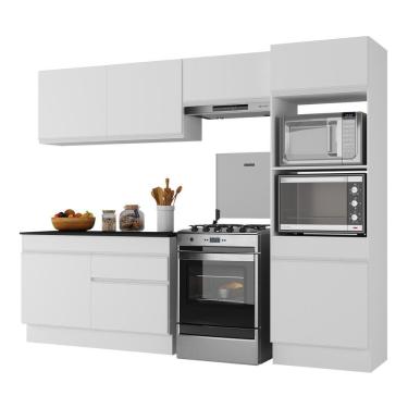 Imagem de Armário De Cozinha Compacta 4 Peças Com Rodapé Mp2193 Made Multimóveis Branco Branco