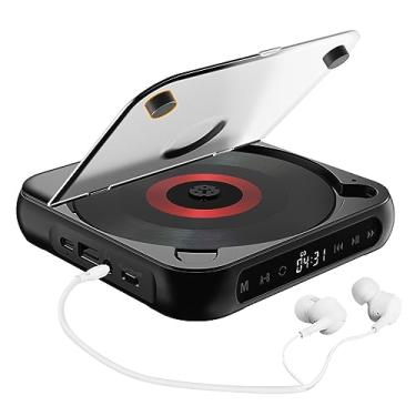 Imagem de Reprodutor de CD Portátil BT5 1 Música Rádio FM Runner Desktop com Capa Display LED 6 Modos Repetição A-B Timer Controle Remoto