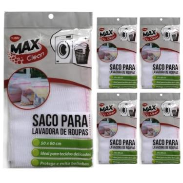 Imagem de Kit 5 Sacos Para Lavar Roupa Delicada na Máquina, Papa Bolinhas, Nylon Resistente com Ziper TAMANHO 60x50cm Grande