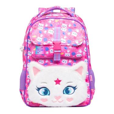 Imagem de Mochila De Costas Petit Gatinha Mia Luxo Pelúcia