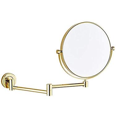 Imagem de LMJYU Espelho de parede para banheiro, espelhos de maquiagem montados na parede, ampliação, resistente e ajustável, espelho cosmético, espelho de banheiro