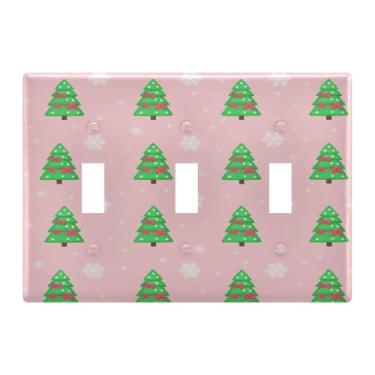 Imagem de Burbuja Capa de placa de parede para interruptor de luz de árvore de Natal, placa decorativa de parede, parafusos incluídos, 3 faixas