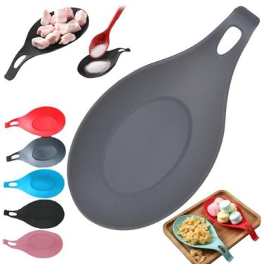 Imagem de Descanso de colher de silicone para fogão – Suporte de utensílios de cozinha resistente ao calor para lava-louças para utensílios grandes, fácil de limpar para fogões de vidro de cozinha e fogões de