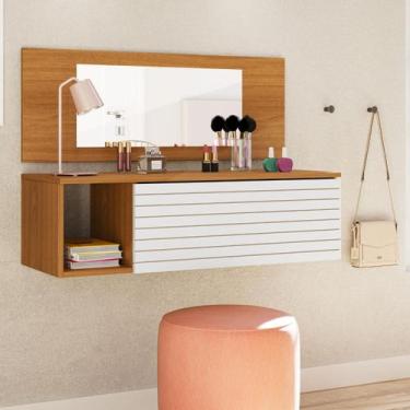 Imagem de Penteadeira Joy Escrivaninha Com Gaveta E Nicho Suspensa E Espelho - M