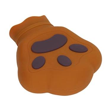 Imagem de aqxreight Saco de água Quente de Pata de Urso Bonito Silicone para Aquecimento de Micro-ondas Garrafa de água Quente para Alívio de Desconforto Amarelo Claro Em Forma de Urso Fria e Fofa Esta Diversão Em Forma de Pata de (Castanho claro)