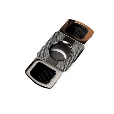 Imagem de JDIME Lâminas duplas cortador de ouro faca de charuto bolso tesoura de aço clássico guilhotina charuto acessórios para charutos (preto)