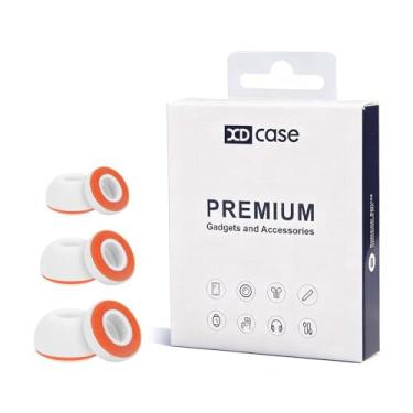 Imagem de Pontas auriculares para AirPods Pro 1/2, pontas de substituição de espuma viscoelástica premium, conforto de longa duração, isolamento de ruído superior (branco laranja) (P/M/G) (3 pares)