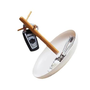 Imagem de aqxreight Bandeja de Armazenamento de Mesa Redonda Com Prateleira Superfície Lisa Organizador de Mesa Fácil de Limpar para Sala de Estar Quarto Preto Casa Mais Marca e Arrumado Destaca Estilo e