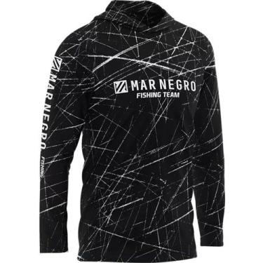 Imagem de Camisa Manga Longa Com Capuz Masculina Xprotection Mar Negro Com Prote