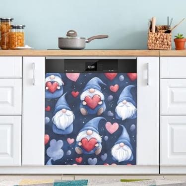 Imagem de ATTX Capa magnética Love Gnomos para lava-louças | Adesivo decorativo de eletrodomésticos de 58 x 66 cm para armários domésticos e eletrodomésticos #45