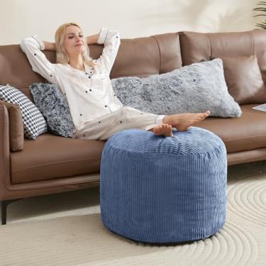 Imagem de WSOFRLAC Puf Otomano Descanso para os pés azul claro 66 x 45 cm