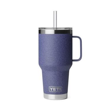 Imagem de YETI Rambler Caneca de canudo de 1000 ml, isolada a vácuo, aço inoxidável, poeira da lua