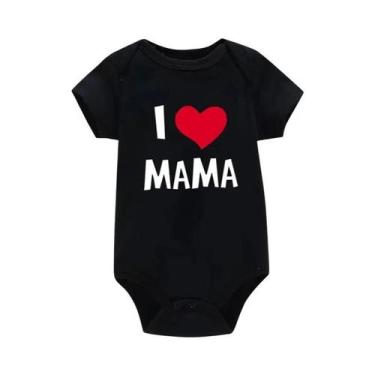 Imagem de Macacão Para Bebê Recém-Nascido Eu Amo Mamãe Papai Engraçado Para Enga