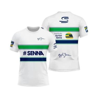 Imagem de Camiseta Unissex Estampada Em 3D Ayrton Senna No.12 Carro De Corrida V
