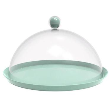 Imagem de Porta Bolo com Cúpula 25cm Verde Menta Bubble Crippa Boleira Doces Pet