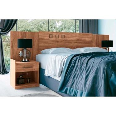 Imagem de Painel Cama Box Madeirado Jatoba-atacama Casal-queen Havana Plus 2 Mesas C- 2 Gavetas Jatoba-atacama - Santos Andirá