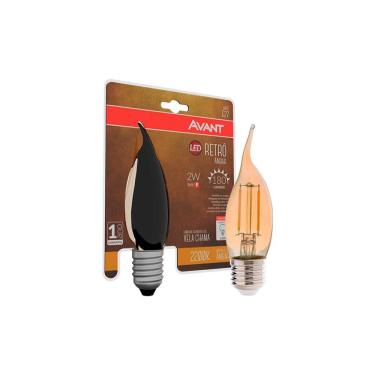 Imagem de Lâmpada Led Filamento Retrô Vela Chama 2W - Amarelo 2200K E27