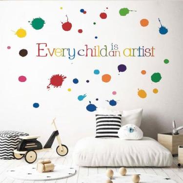 Imagem de Adesivos de parede Every Child Is an Artist PVC 15x60cm - yiweisai