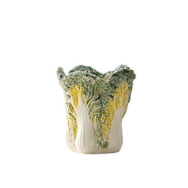 Imagem de Porta-canetas com design de repolho cerâmico 10,5 x 7,8 x 11,5 cm - yi