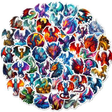 Imagem de Adesivos Wings of Fire Dragon para crianças x50 em vinil impermeável -