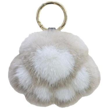 Imagem de Chaveiro Fluffy Paw Cute Cat Paw Chaveiro de pele sintética - yiweisai