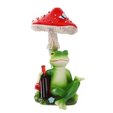 Imagem de Escultura de decoração de jardim Sapo com resina de cogumelo 13cm - yi