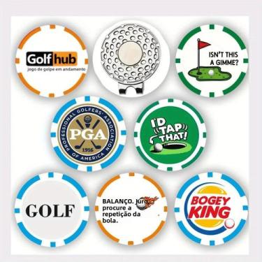 Imagem de 7 Marcadores Magnéticos De Bola De Golfe Com Clipe Para Chapéu Em Mate