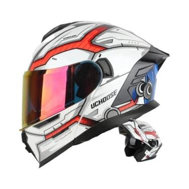 Imagem de Capacete Modular Unissex Com Lentes Duplas Para Motocicleta, Lentes Au