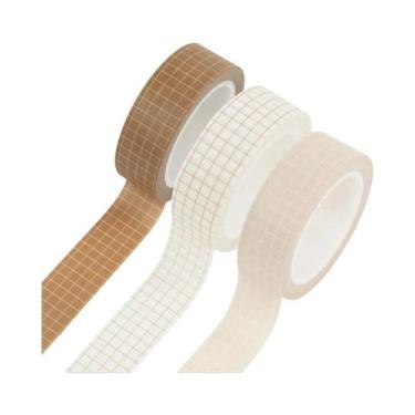 Imagem de Fita Washi Vintage Em Grade 10M, Adesivos Decorativos De Papel Japonês