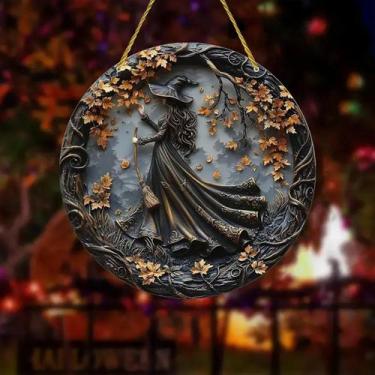 Imagem de Placa Acrílica De Vassoura De Bruxa Para Decoração De Halloween Em Jan