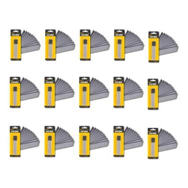 Imagem de Kit 150 Lâminas Estilete 18mm 7 Divisões Profissional - Vonder