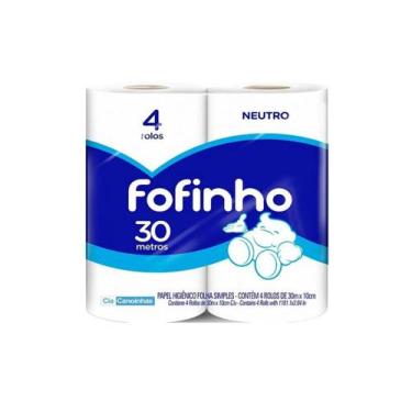 Imagem de Papel Higiênico Folha Simples 30mx10 4 Rolos Fofinho