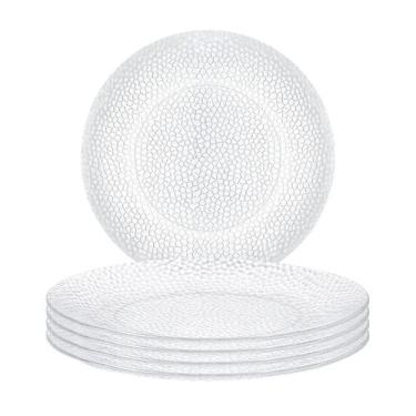 Imagem de Jogo 12 Pratos Fundos De Vidro Transparente Sobremesa 18 Cm - CLICK HO