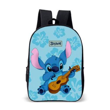 Imagem de Mochila Infantil Juvenil Escolar Dia a Dia Lilo Azul Ohana Familia Uku