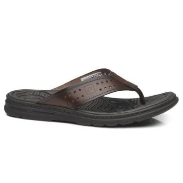 Imagem de Chinelo Pegada Masculino em Couro - 134202, Marrom, 39