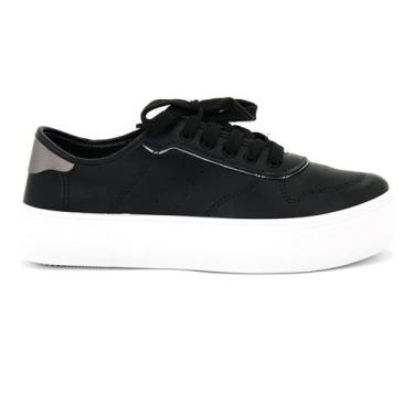 Imagem de Tenis Moleca 5658.539 Tendencia Flatform Baixo Feminino, 37, Preto