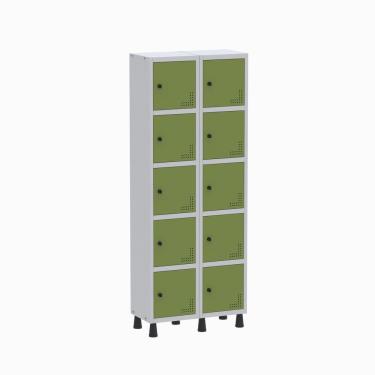 Imagem de Roupeiro Aço Linha Light 10 Portas - Gr302-10 Cinza-verde Miró