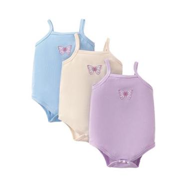 Imagem de Macacão de Malha para Bebê Menina - Conjunto 3 Peças com Bordado de Bo