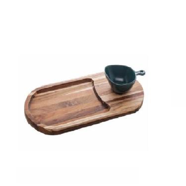Imagem de Tabua madeira teca c/ bowl 41X20X8CM - Wolff - ROJEMAC BON GOURMET WOL