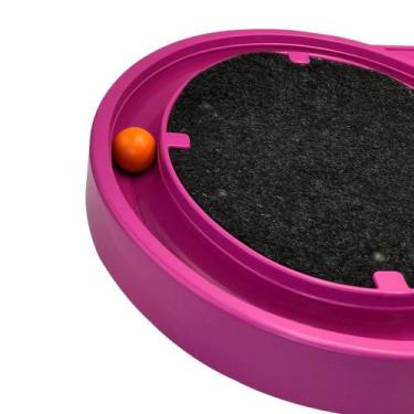 Imagem de Arranhador para Gatos com Bolinha Interativa Antistress Rosa - Furacão